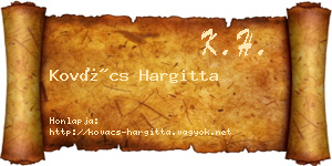 Kovács Hargitta névjegykártya